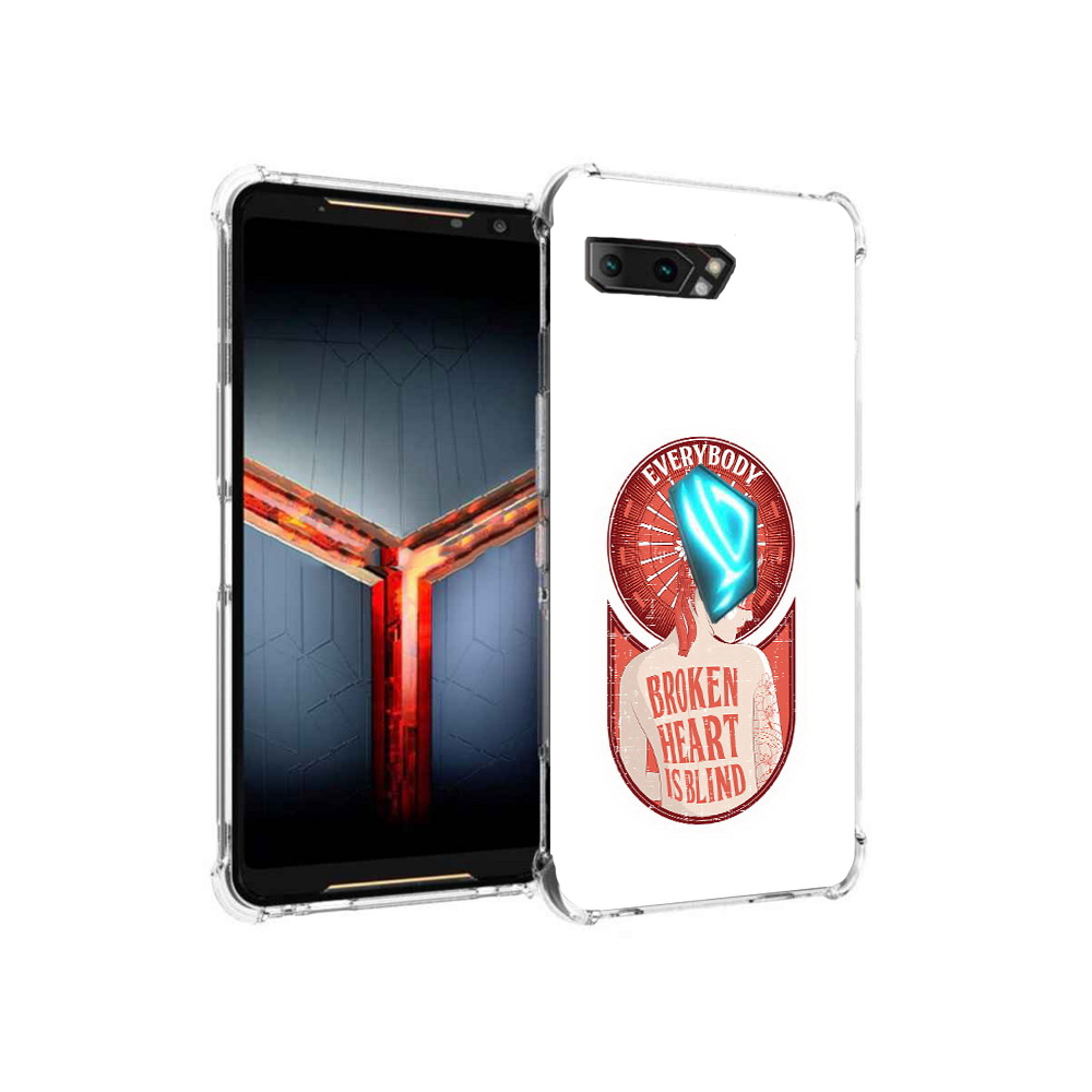 

Чехол MyPads Tocco для Asus ROG Phone 2 девушка разбитое сердце, Прозрачный, Tocco
