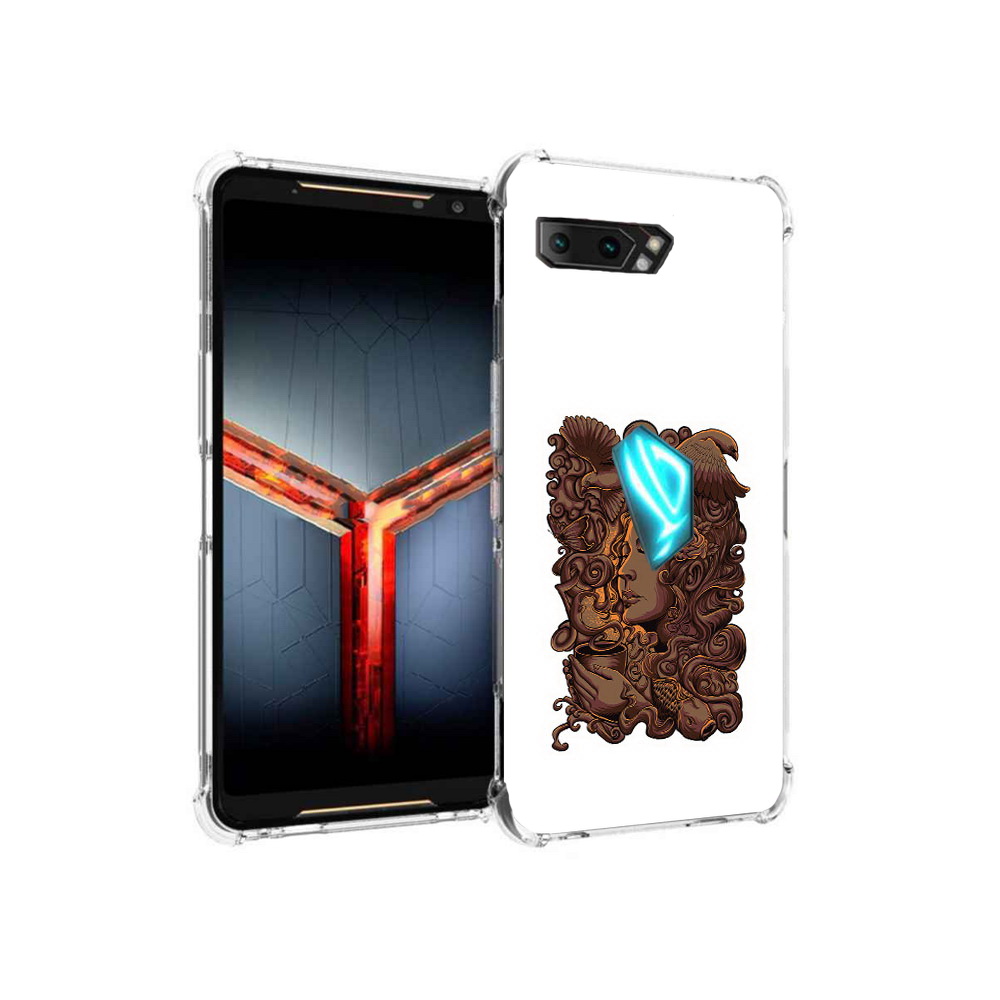 

Чехол MyPads Tocco для Asus ROG Phone 2 девушка с длинными волосами абстракция, Прозрачный, Tocco