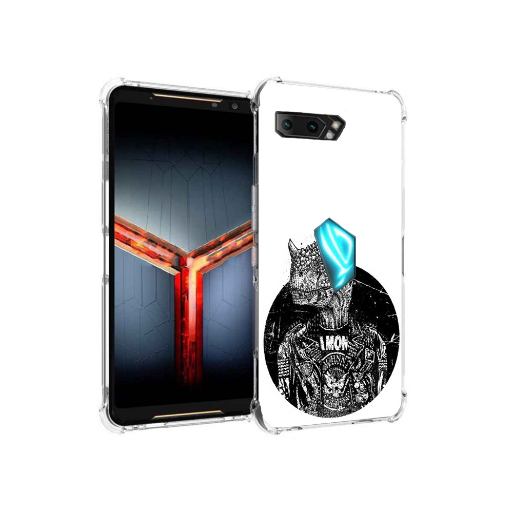 

Чехол MyPads Tocco для Asus ROG Phone 2 динозавр в куртке, Прозрачный, Tocco