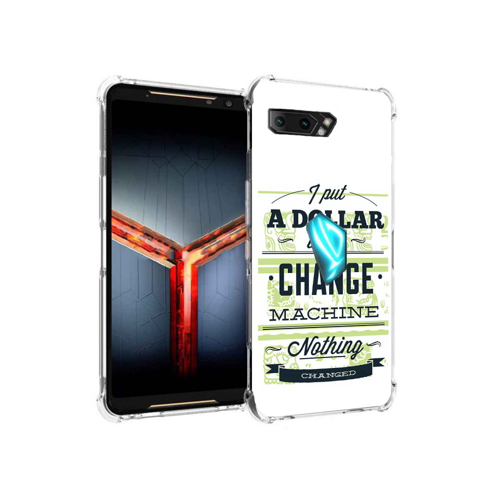 

Чехол MyPads Tocco для Asus ROG Phone 2 доллар надпись, Прозрачный, Tocco