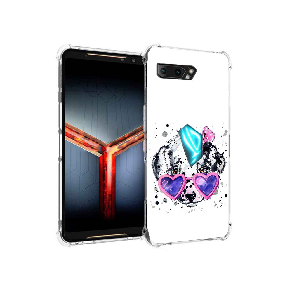 

Чехол MyPads Tocco для Asus ROG Phone 2 долматинец в очках, Прозрачный, Tocco