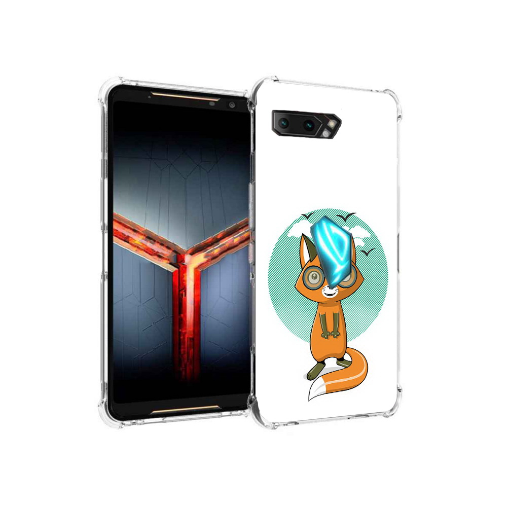 

Чехол MyPads Tocco для Asus ROG Phone 2 задумчивая лиса, Прозрачный, Tocco