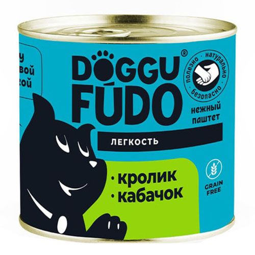 Влажный корм для собак Doggufudo с кроликом и кабачком, 6 шт по 240 г