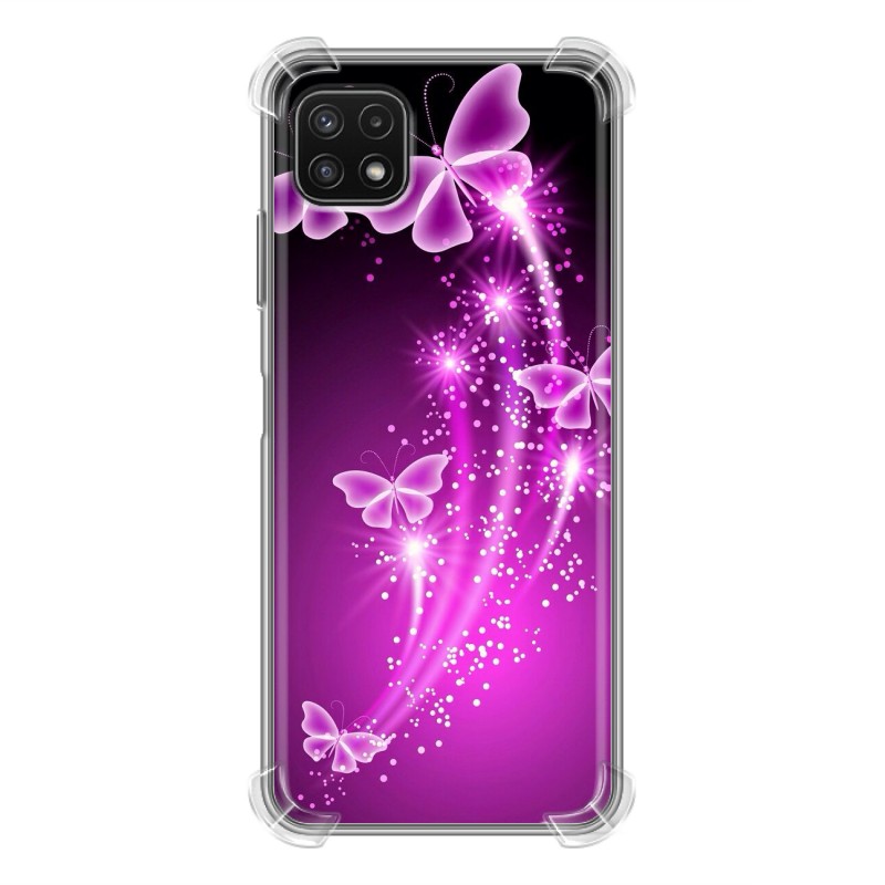 

Силиконовый с усиленными углами чехол для Samsung Galaxy A22s 5G Бабочки фиолетовые