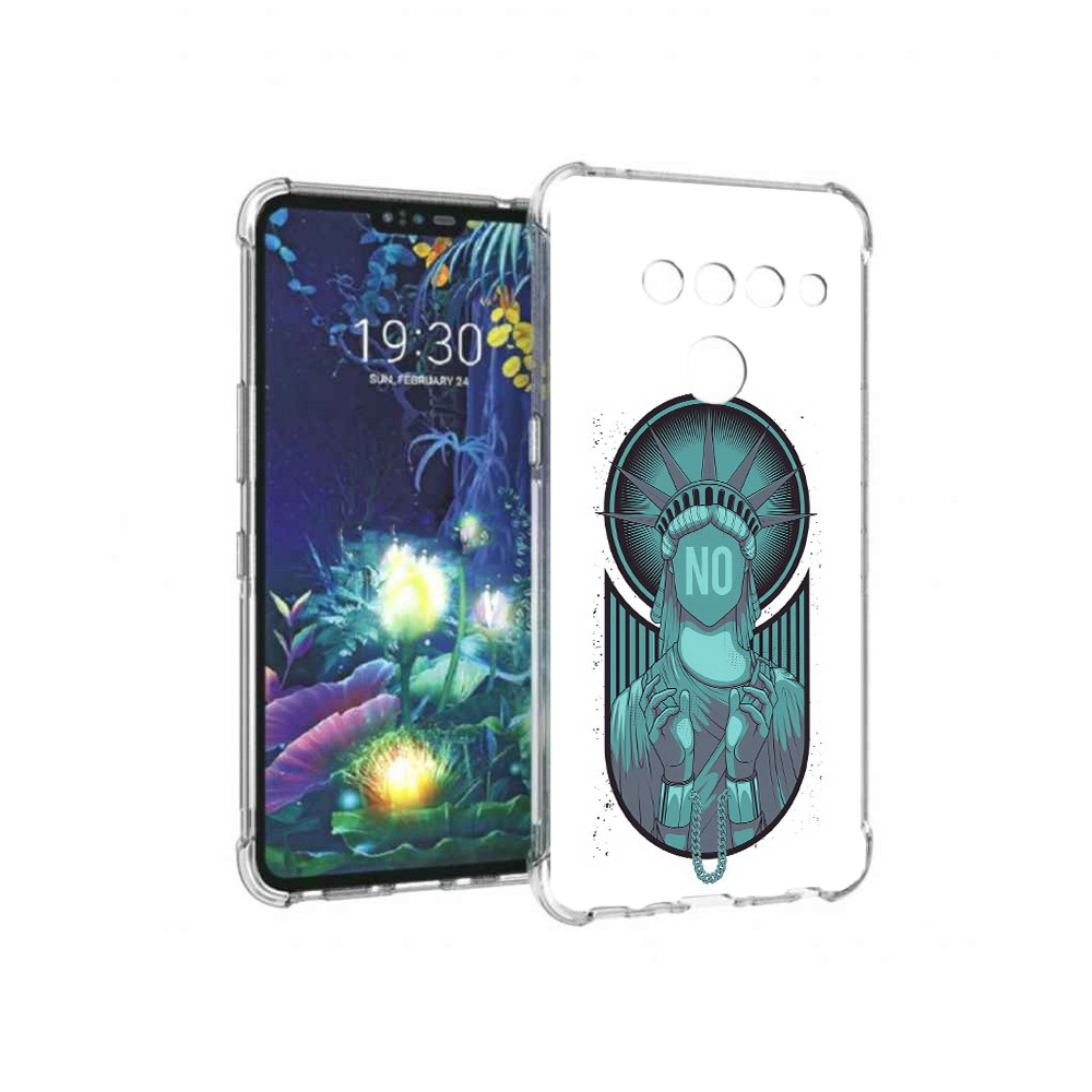 

Чехол MyPads Tocco для LG V50 ThinQ статуя свободы зеленый, Прозрачный, Tocco