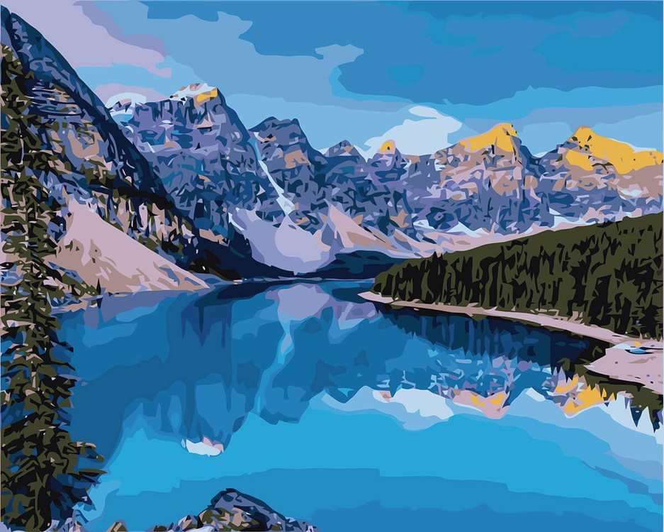 

Живопись по номерам Цветной Горная река 40x50, Горная река