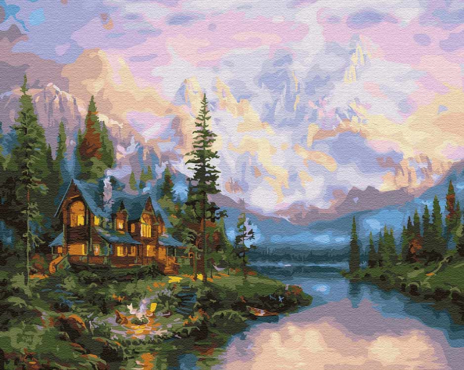

Живопись по номерам Molly Дом на реке 40x50, Дом на реке