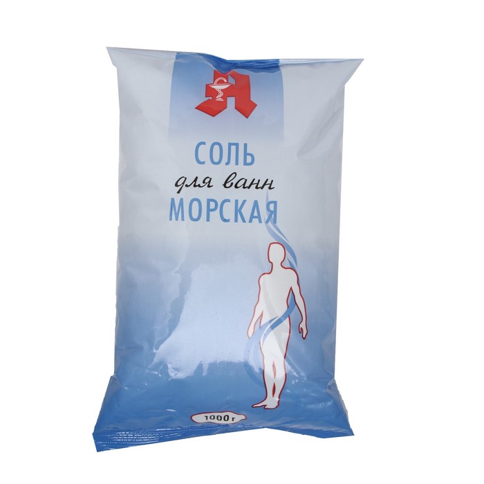 

Соль для ванн, морская, 1000 гр, Белый
