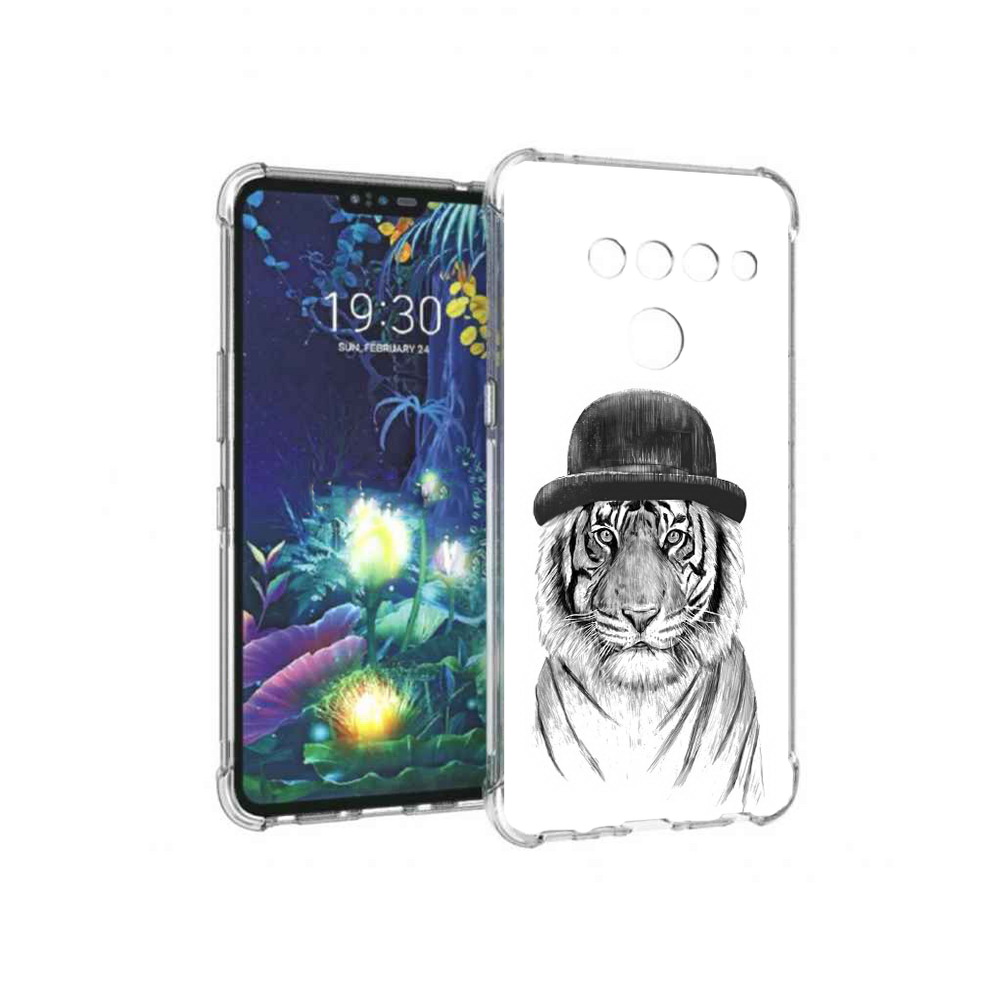 

Чехол MyPads Tocco для LG V50 ThinQ тигр британец, Прозрачный, Tocco