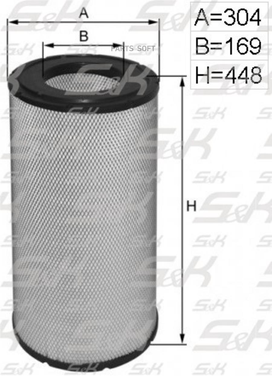 

Фильтр Воздушный H=448 D1=304 D2=169
