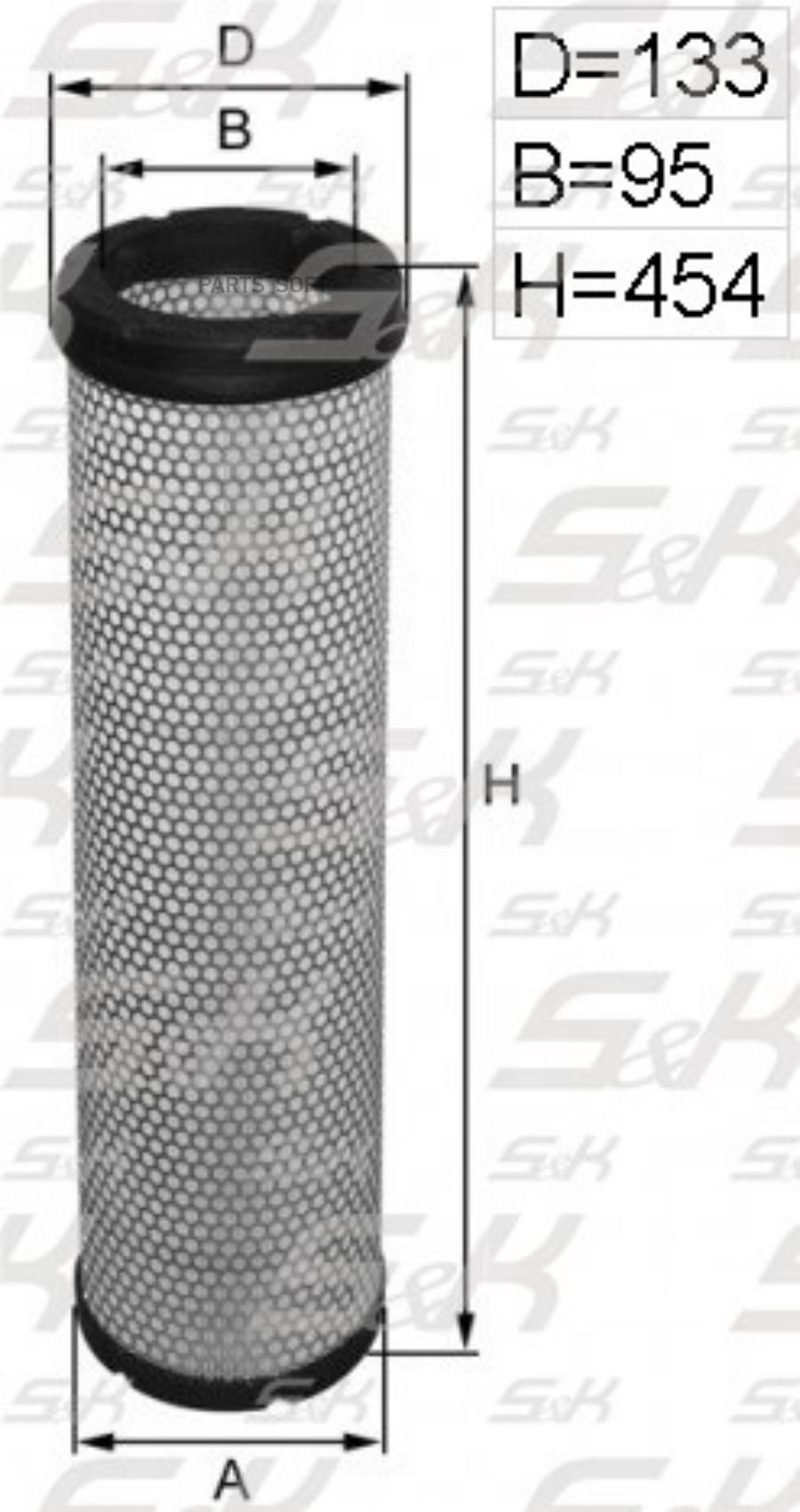 

Фильтр Воздушный H=454 D1=133 D2=95