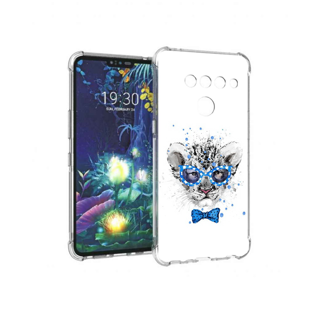 

Чехол MyPads Tocco для LG V50 ThinQ тигренок с бабочкой, Прозрачный, Tocco