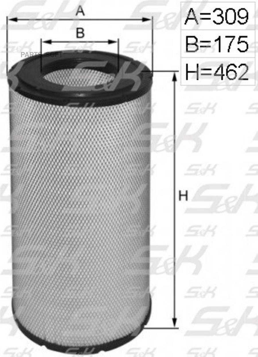

Фильтр Воздушный H=462 D1=309 D2=175