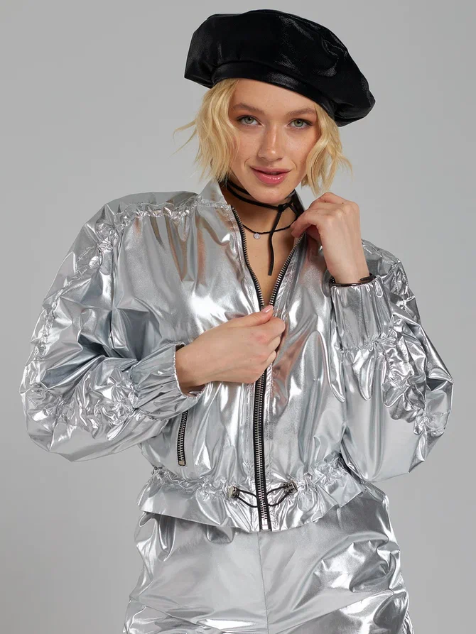 Бомбер женский ALZA LX0023 серебристый 40-42 RU