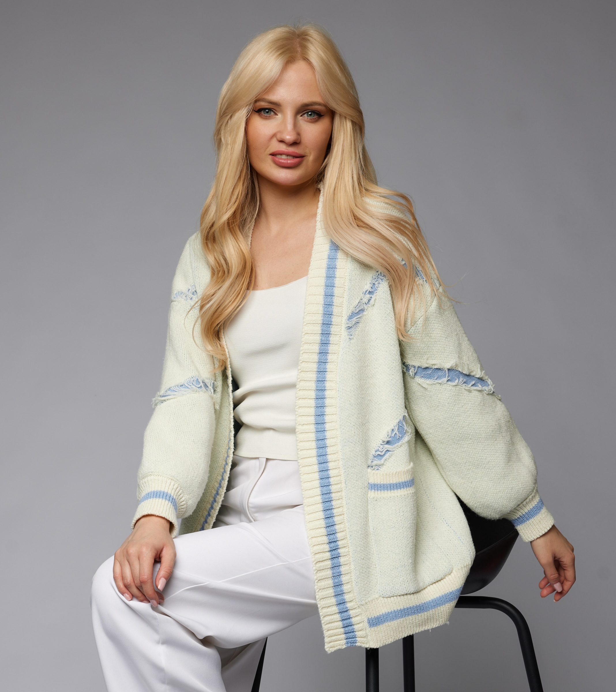

Кардиган женский СТИЛЬ-НО oversized белый 42-48 RU, oversized