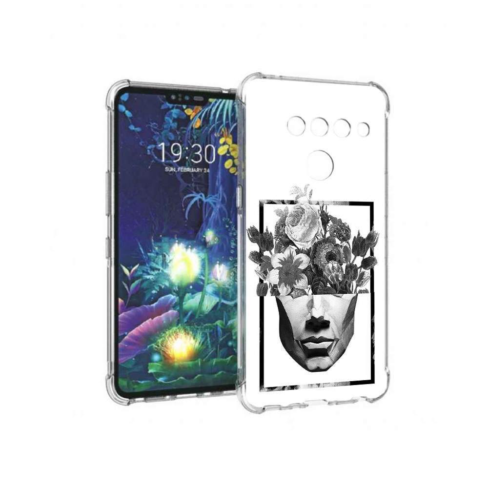 

Чехол MyPads Tocco для LG V50 ThinQ черно белая ваза в абстракции, Прозрачный, Tocco