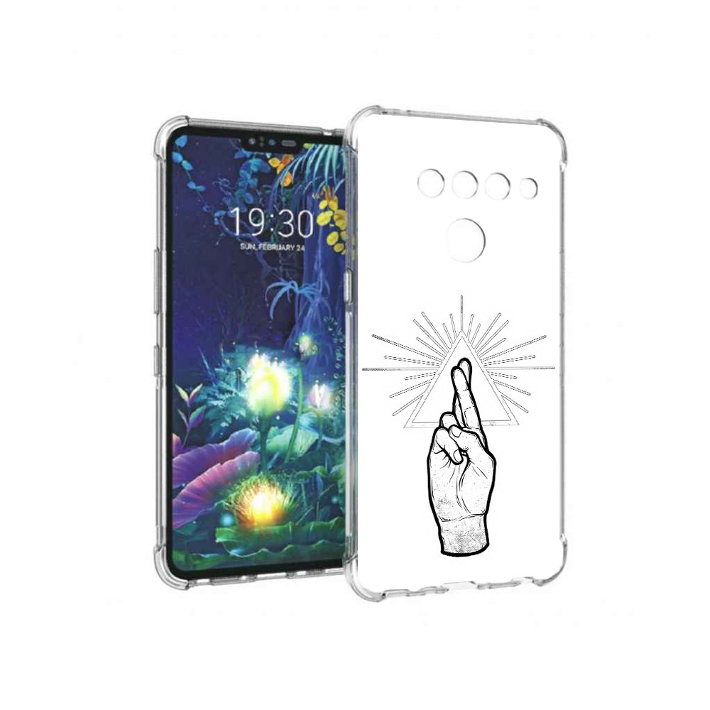 

Чехол MyPads Tocco для LG V50 ThinQ черно белая рука, Прозрачный, Tocco