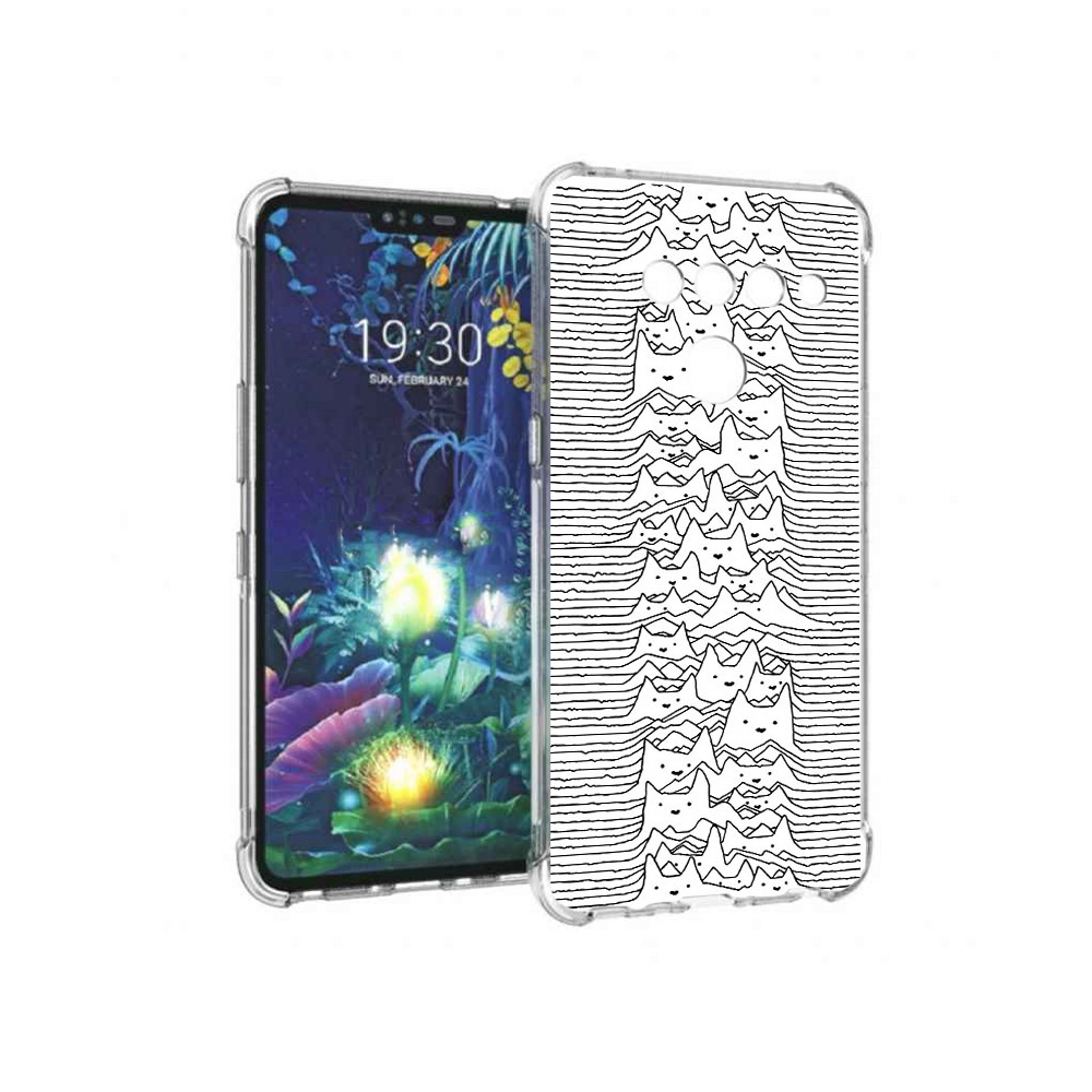 

Чехол MyPads Tocco для LG V50 ThinQ черно белые коты 3D, Прозрачный, Tocco