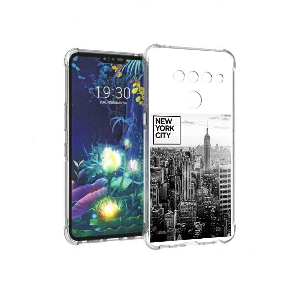 

Чехол MyPads Tocco для LG V50 ThinQ черно белый ньюерк, Прозрачный, Tocco
