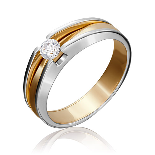 

Кольцо из золота с фианитом р. 18,5 PLATINA jewelry 01-5177-00-501-1121-38, 01-5177-00-501-1121-38