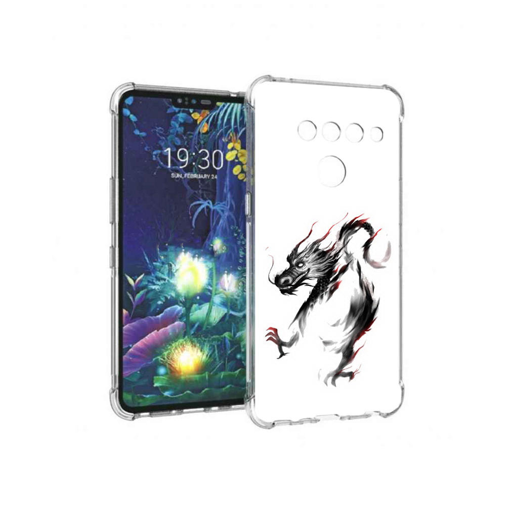 

Чехол MyPads Tocco для LG V50 ThinQ черный дракон, Прозрачный, Tocco