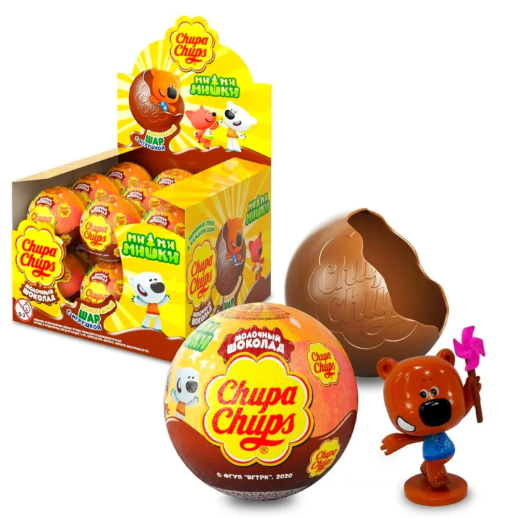 

Шоколадный шар Chupa Chups с игрушкой внутри "Ми-Ми-Мишки", 18 шт. по 20 г.