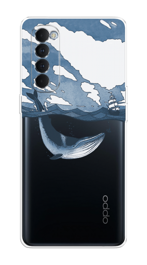 

Чехол на Oppo Reno 4 Pro "Большой кит", Синий, 258950-1
