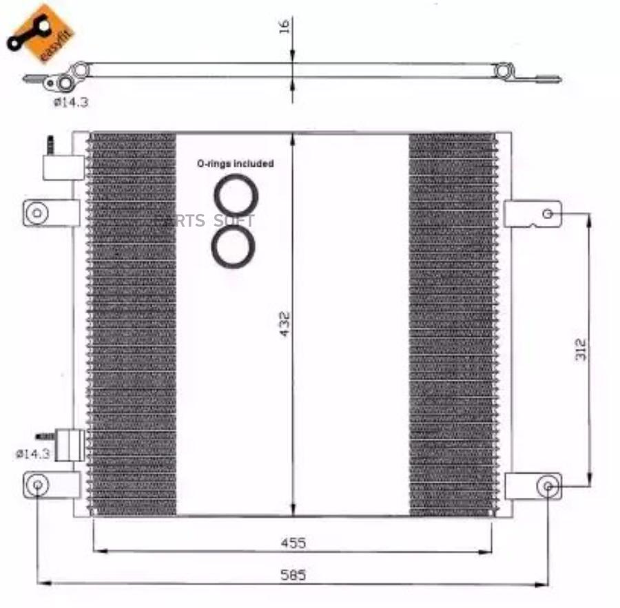 

Радиатор Кондиционера (Конденсер) NRF арт. 35364