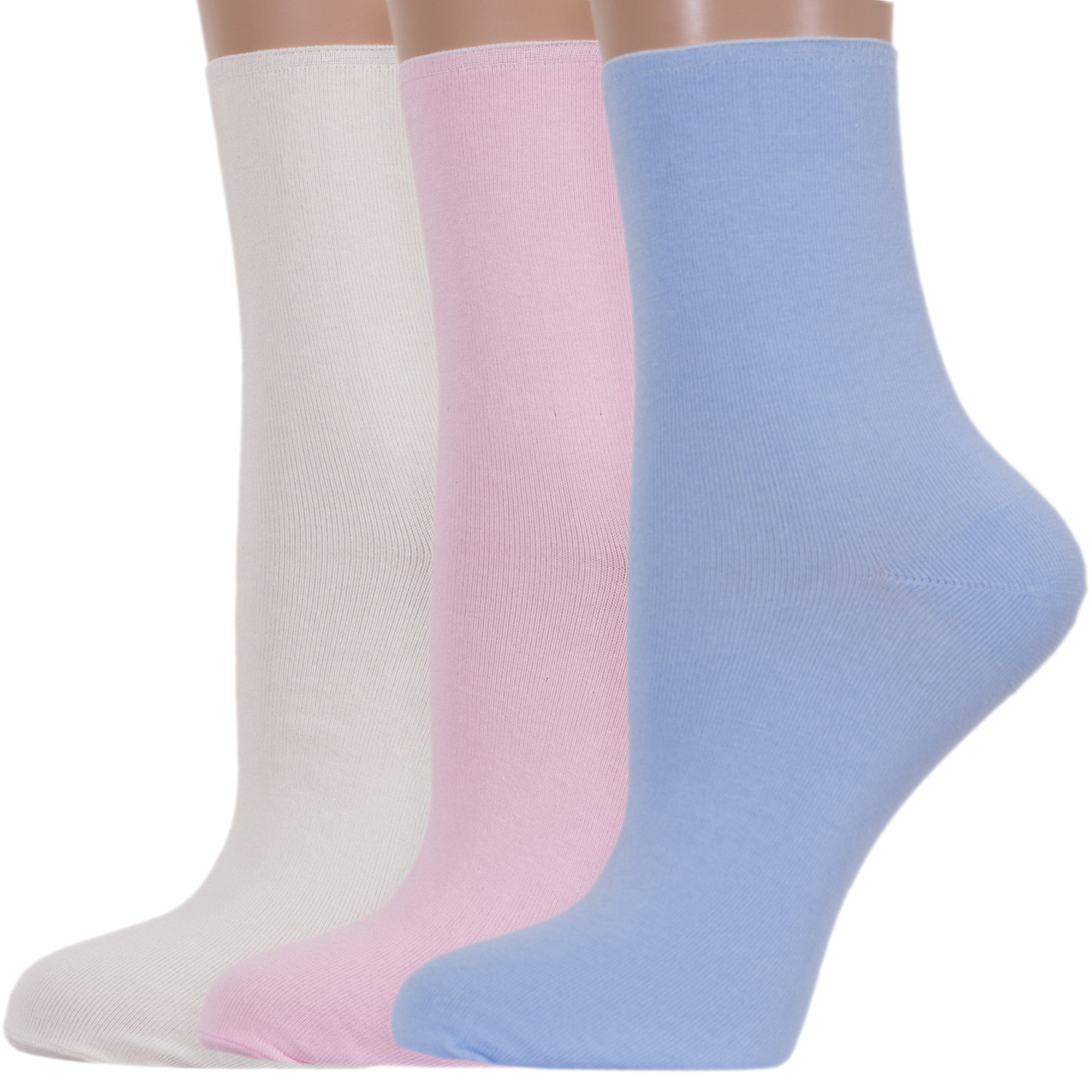 

Комплект носков женских Rusocks 3-Ж-1528 бежевых; розовых; голубых 23-25, 3-Ж-1528