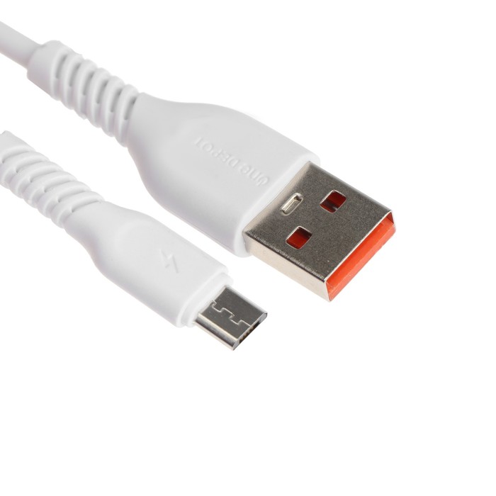 Кабель ONE DEPOT S08WM Micro USB - USB 2.4 А, 1 м, белый