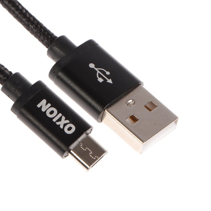 Кабель OXION DCC258 Micro USB - USB зарядка и передача данных, 1.3 м, черный