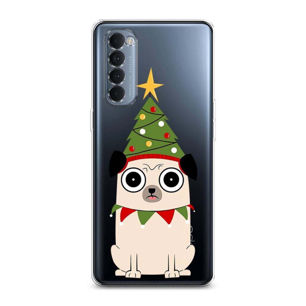 

Чехол на Oppo Reno 4 Pro "Собачка с ёлочкой", Бежевый;красный;зеленый, 258950-1