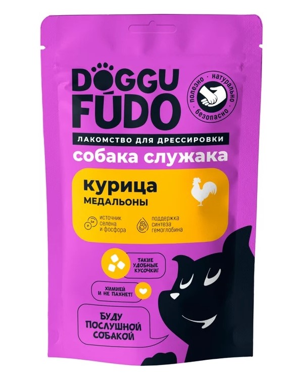 

Лакомство для собак Doggufudo Собака Служака Медальоны из курицы, 5шт по 80 г