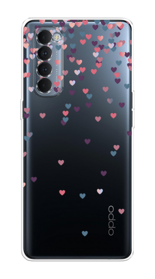 

Чехол на Oppo Reno 4 Pro "Посыпка сердечки", Розовый;фиолетовый, 258950-3