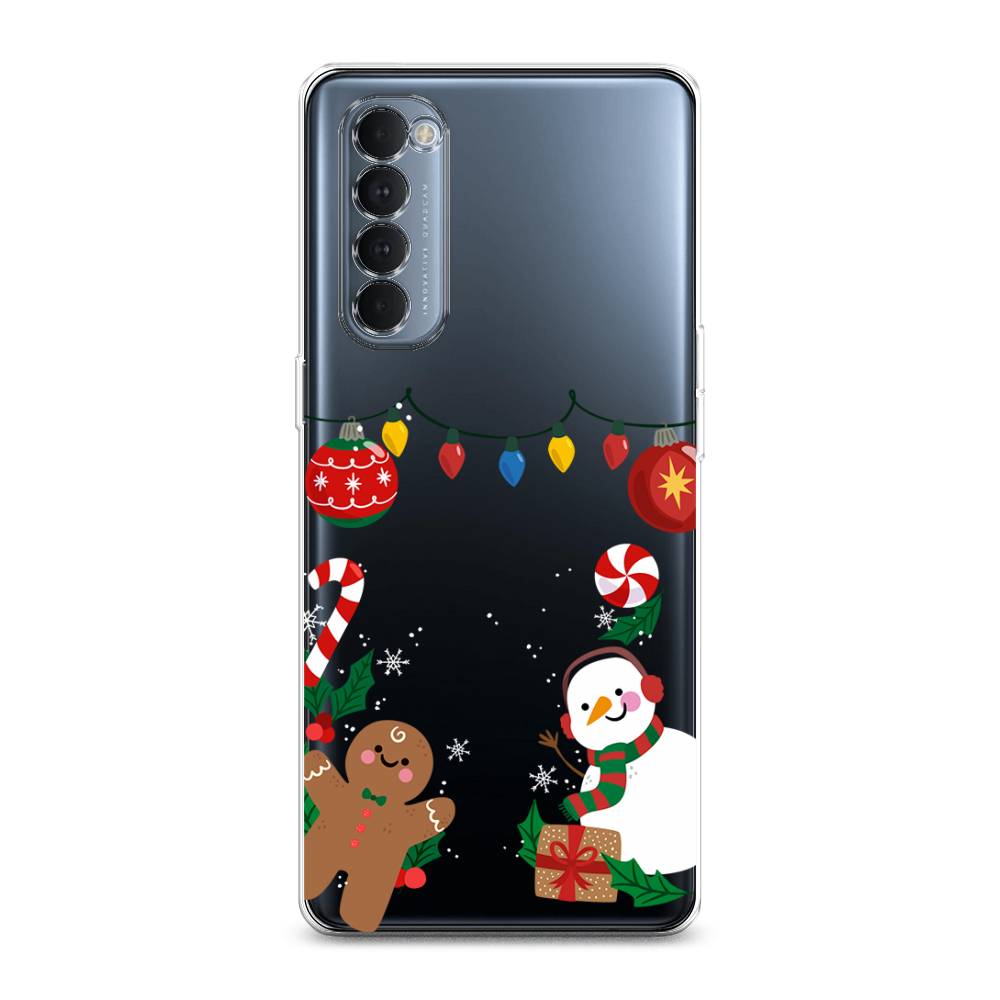 

Чехол на Oppo Reno 4 Pro "Новогоднее настроение", Коричневый;красный;зеленый, 258950-5