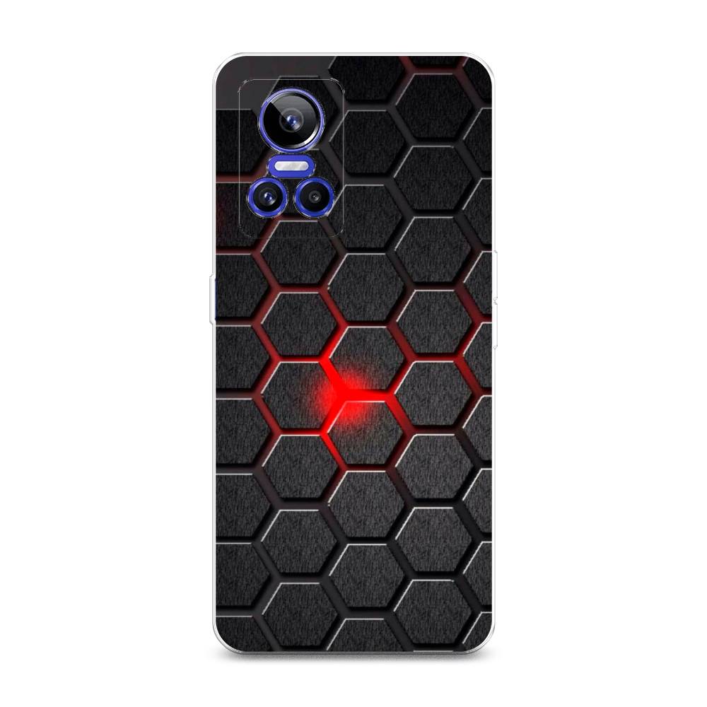 

Чехол на Realme GT Neo 3 "Соты красные", Красный;черный;серый, 259050-3