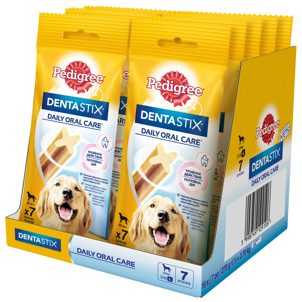 фото Лакомство pedigree dentastix для собак крупных пород 10 штук по 270 г