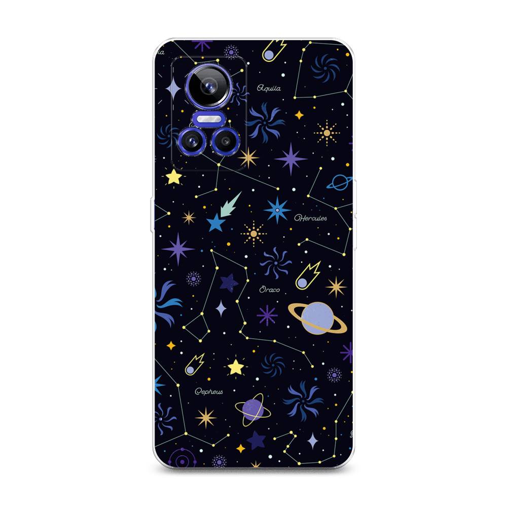 

Чехол на Realme GT Neo 3 "Цветной космос", Желтый, 259050-2