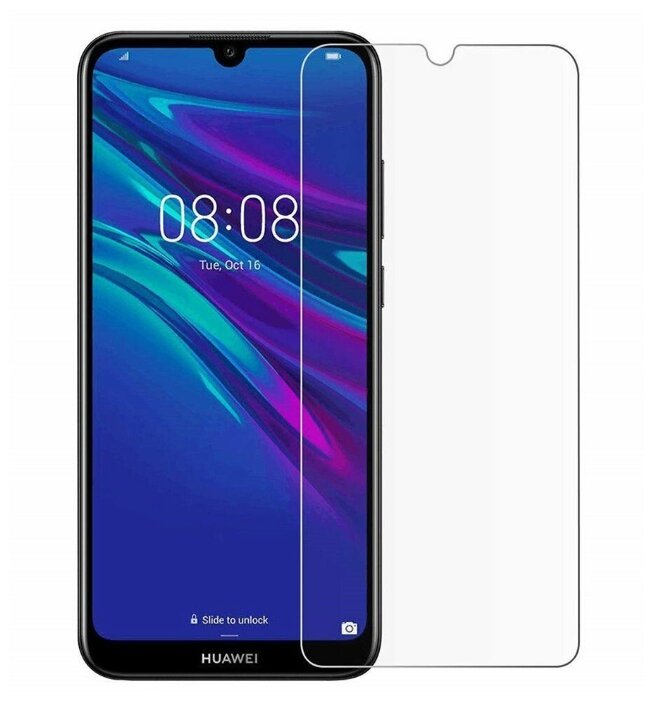 фото Защитное стекло (без рамки) full glue для huawei y6 (2019), прозрачное innovation