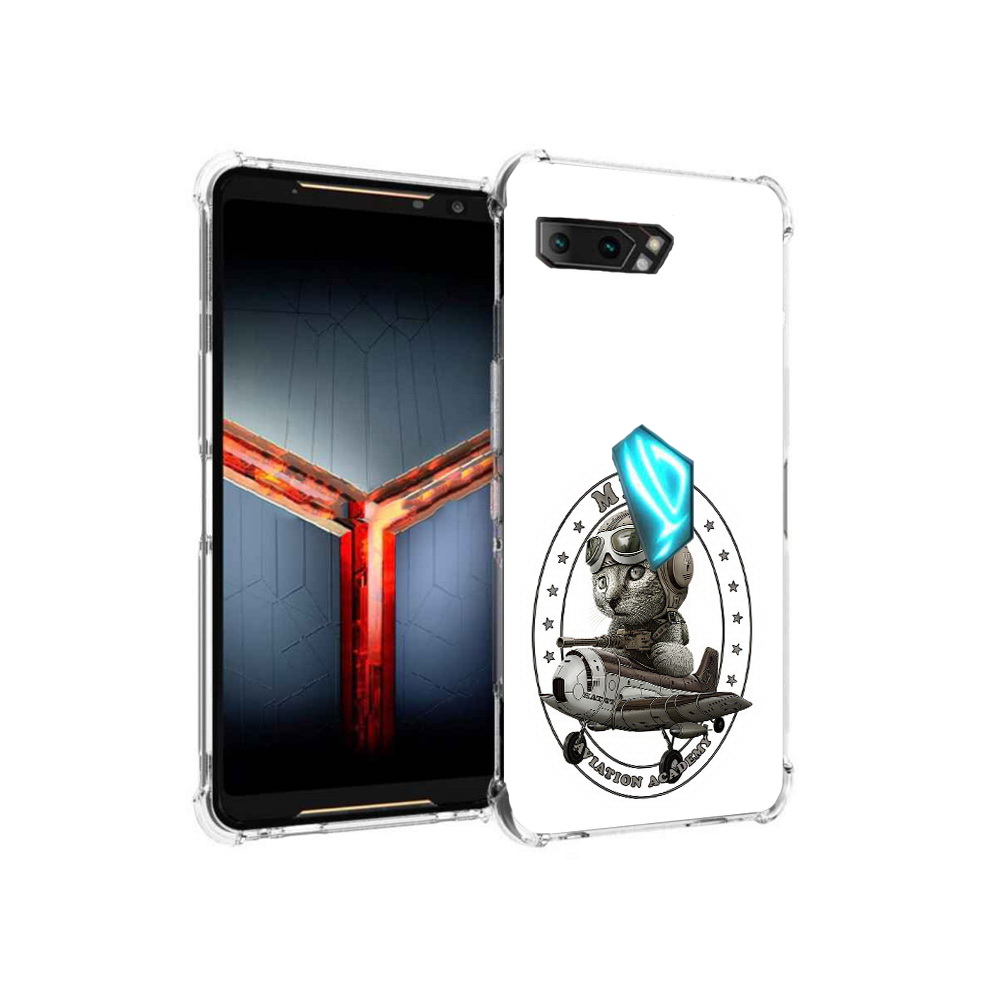 

Чехол MyPads Tocco для Asus ROG Phone 2 кот в самолете, Прозрачный, Tocco