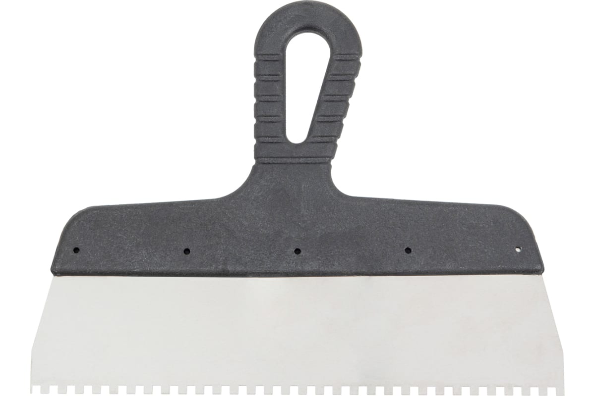 Зубчатый шпатель КЭС 4x4 мм, нержавеющая сталь, пластиковая рукоятка, 600 мм 10000038
