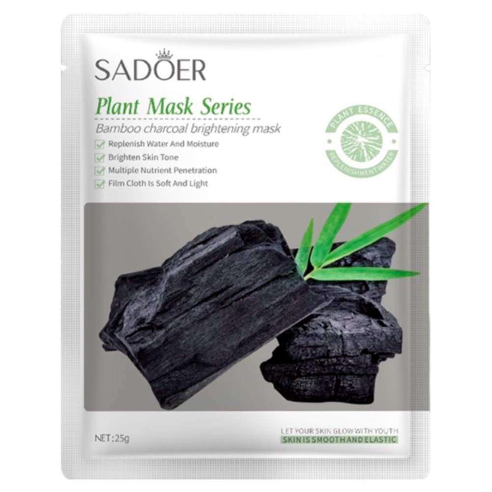 Тканевая маска для лица Sadoer Очищающая с бамбуковым углем 25 г маска для лица ino бамбуковый уголь очищающая 10 г