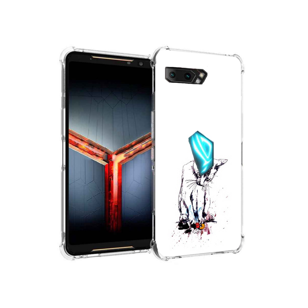 

Чехол MyPads Tocco для Asus ROG Phone 2 кот и микки, Прозрачный, Tocco