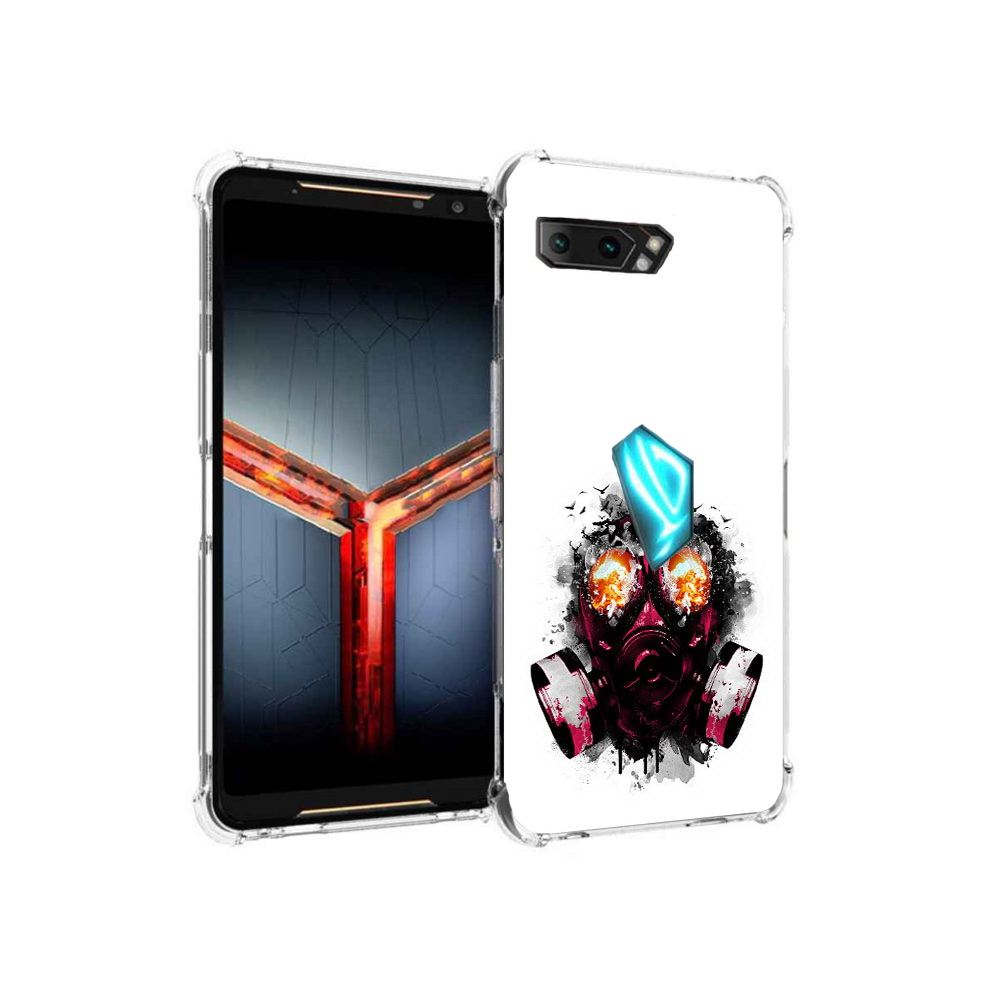 

Чехол MyPads Tocco для Asus ROG Phone 2 красный противогаз, Прозрачный, Tocco