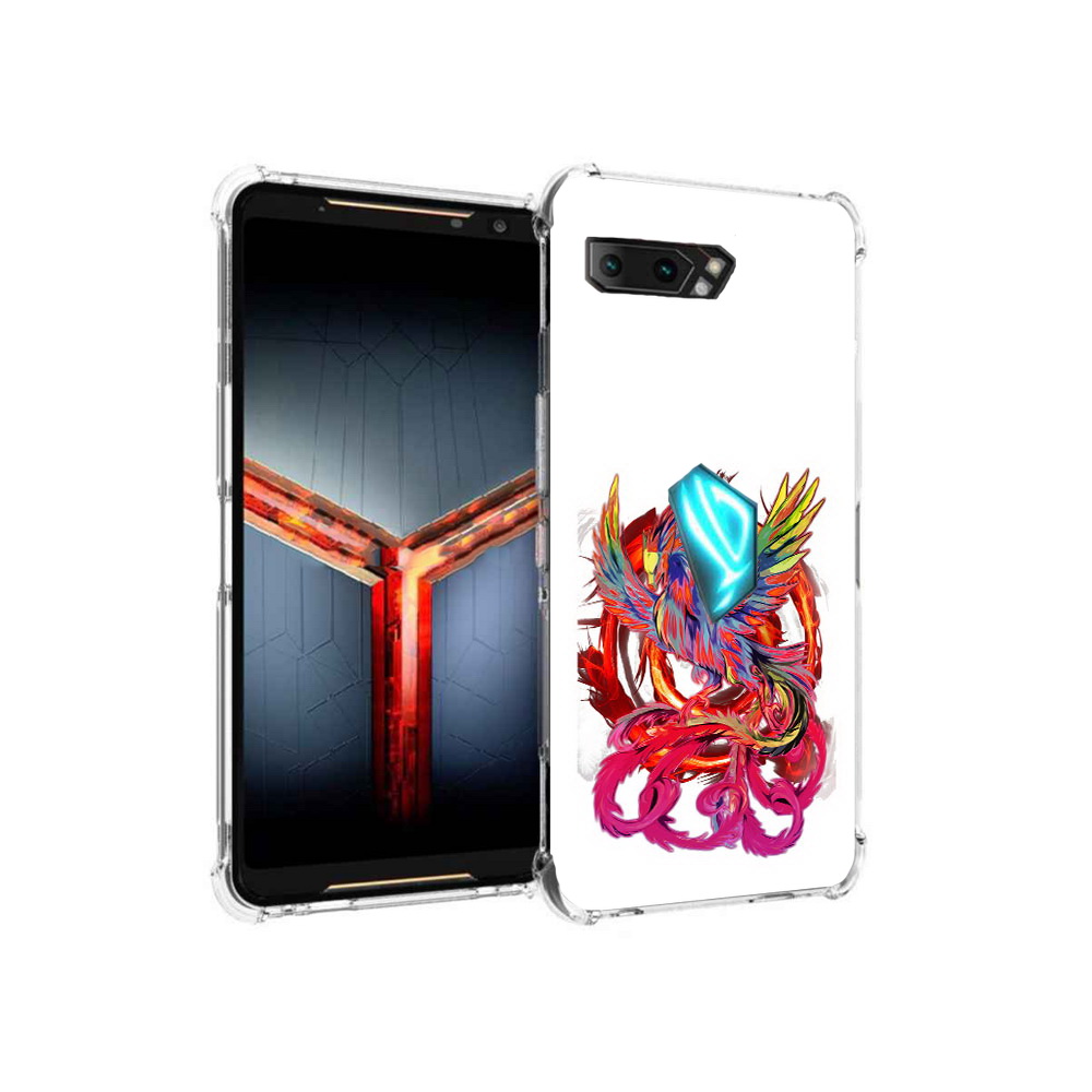 

Чехол MyPads Tocco для Asus ROG Phone 2 красочный феникс, Прозрачный, Tocco