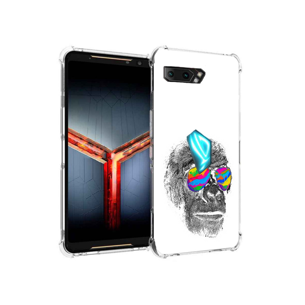 

Чехол MyPads Tocco для Asus ROG Phone 2 крутая обезьяна в очках, Прозрачный, Tocco