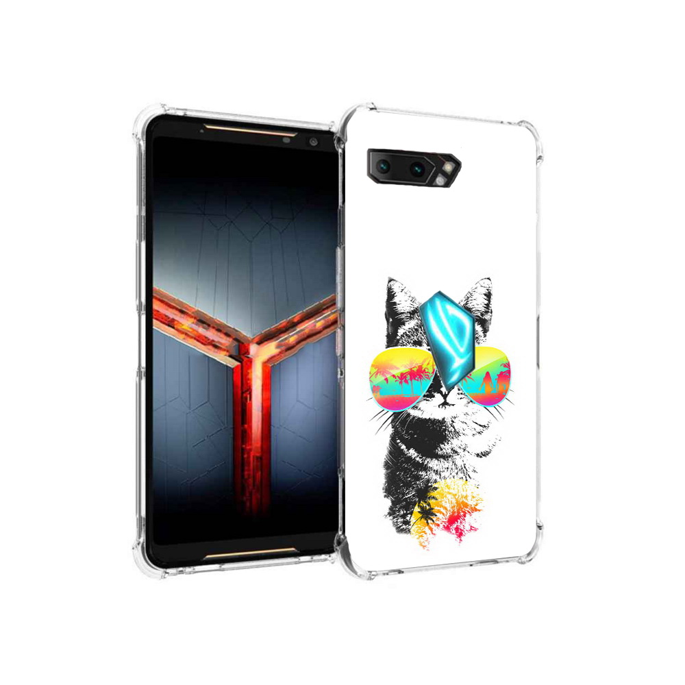 

Чехол MyPads Tocco для Asus ROG Phone 2 крутой кот, Прозрачный, Tocco