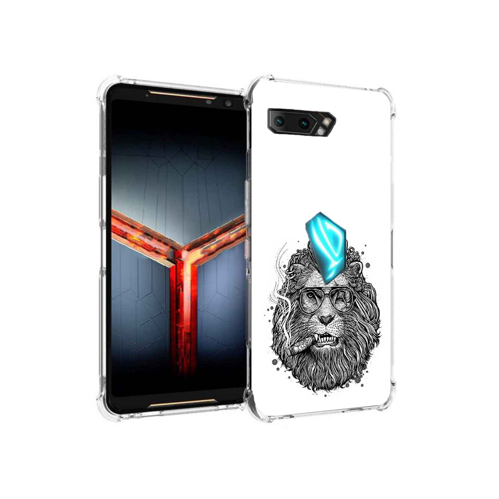 

Чехол MyPads Tocco для Asus ROG Phone 2 курящий лев, Прозрачный, Tocco