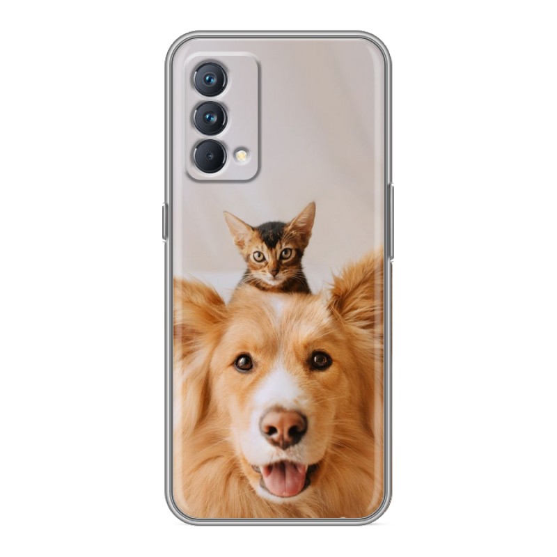 

Дизайнерский силиконовый чехол для Realme GT Master Edition Собака и котенок