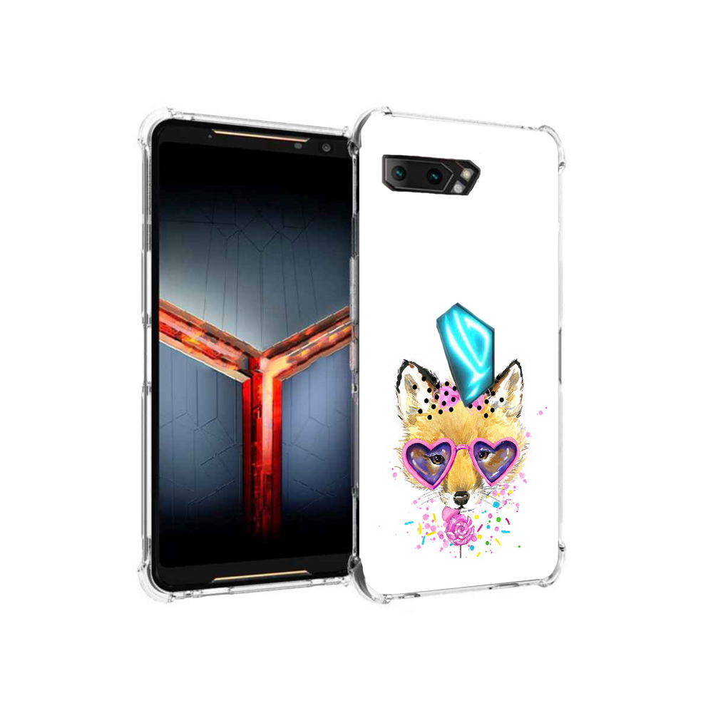 

Чехол MyPads Tocco для Asus ROG Phone 2 лисенок с бантиком, Прозрачный, Tocco